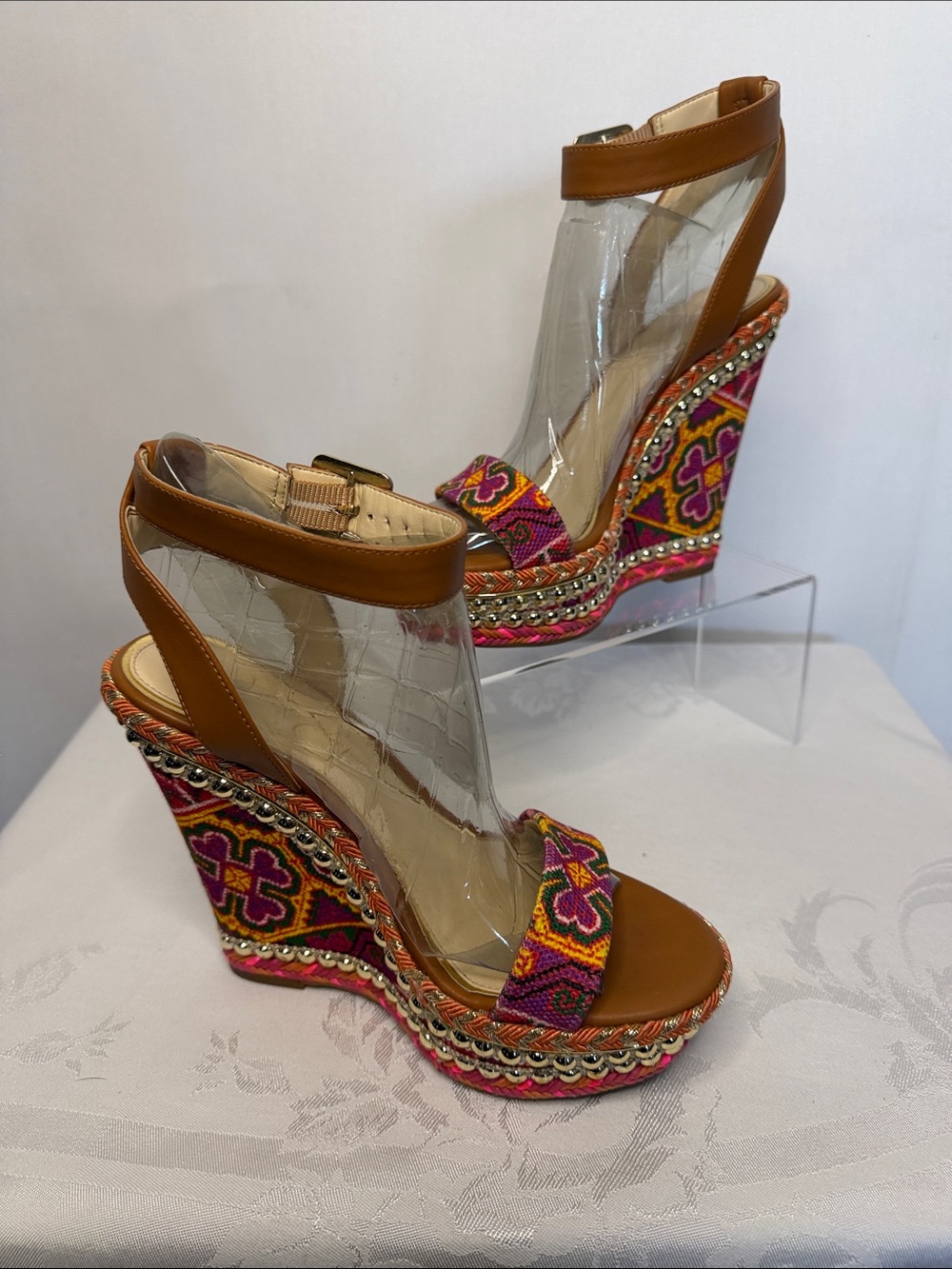 Jessica Simpson Alinda Woven Platform Wedge Sandals.